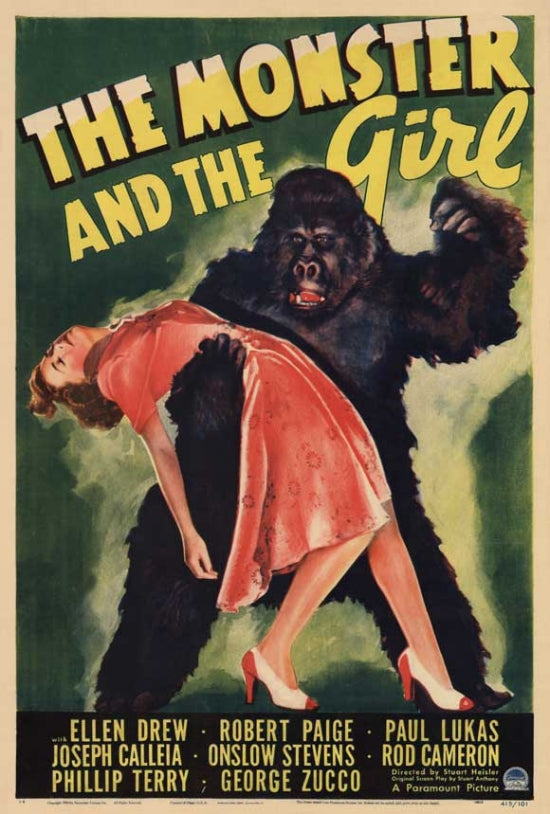 The Monster and the Girl Movie Poster Print showcasing classic horror film art