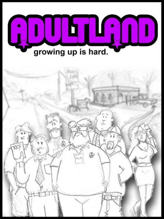 Adultland Movie Poster Print showcasing vibrant artwork.
