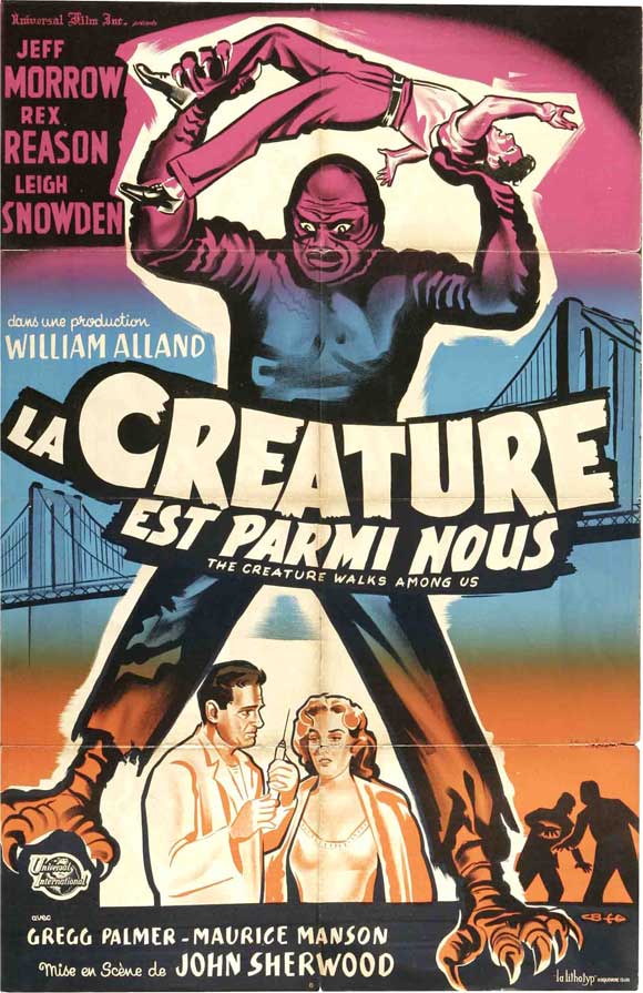 The Creature Walks Among Us movie poster print featuring iconic horror imagery.