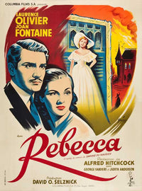 Rebecca Movie Poster Print featuring classic film artwork.