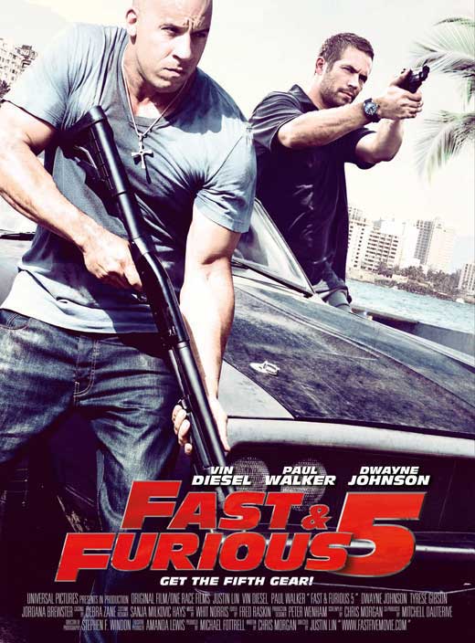 Fast Five Movie Poster Print showcasing high-octane action.
