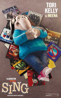 Sing Movie Poster Print featuring vibrant animated characters