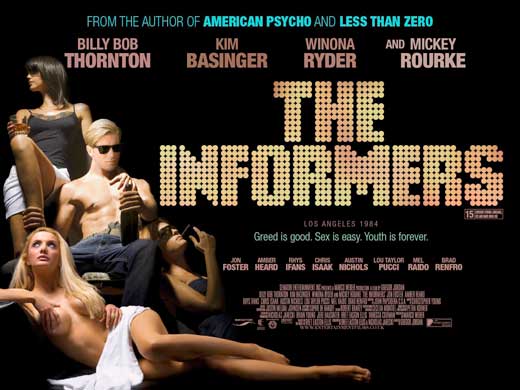 The Informers Movie Poster Print featuring vivid imagery and cinematic design.