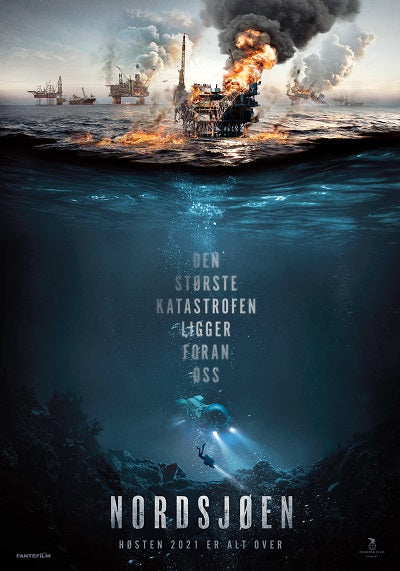 The Burning Sea Movie Poster Print featuring dramatic ocean visuals.