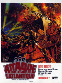 Attack on The Iron Coast Movie Poster Print featuring dramatic imagery.