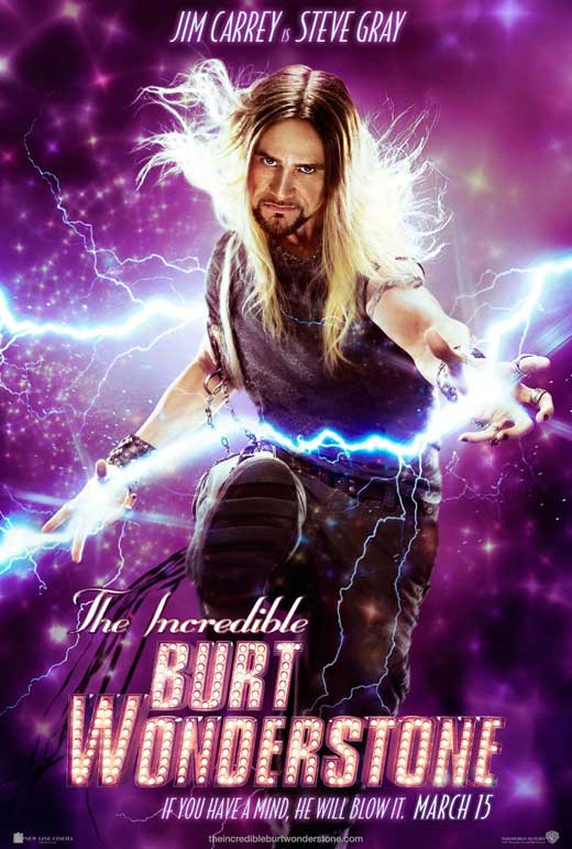 The Incredible Burt Wonderstone movie poster print featuring vibrant colors and humor.