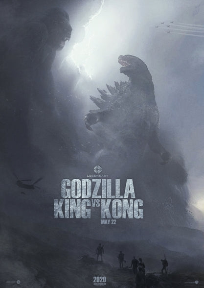 Godzilla vs Kong Movie Poster Print featuring iconic monsters clashing.