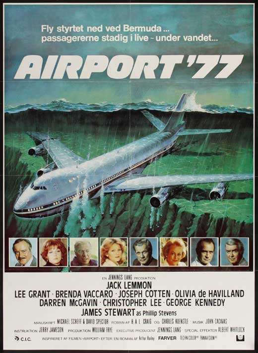 Airport '77 Movie Poster Print showcasing dramatic airplane hijacking scene.