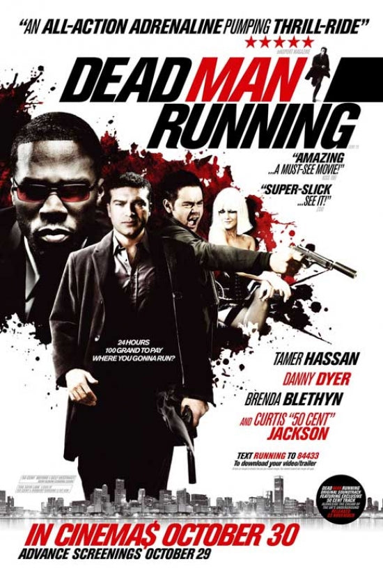 Dead Man Running Movie Poster Print featuring dramatic visuals.