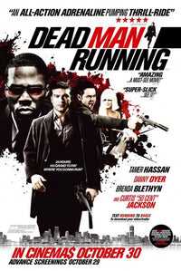 Dead Man Running Movie Poster Print featuring dramatic visuals.
