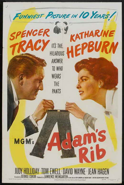 Adam's Rib Movie Poster Print showcasing classic film visuals.