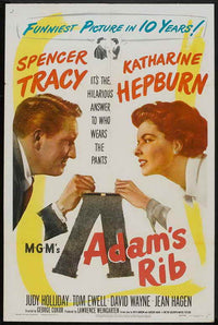 Adam's Rib Movie Poster Print showcasing classic film visuals.