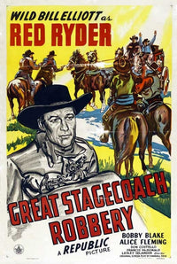 Great Stagecoach Robbery Movie Poster Print showcasing Wild West theme.