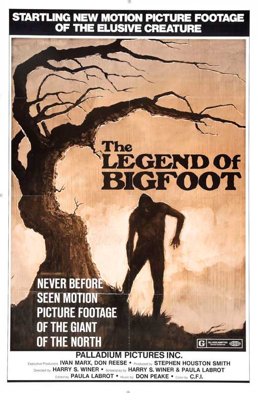 Sasquatch, the Legend of Bigfoot Movie Poster Print showcasing the mysterious creature.