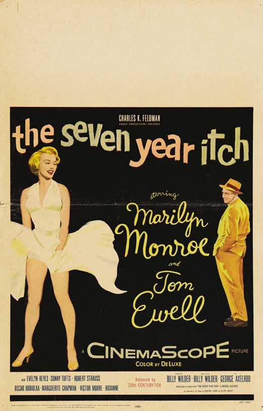 The Seven Year Itch Movie Poster Print featuring Marilyn Monroe