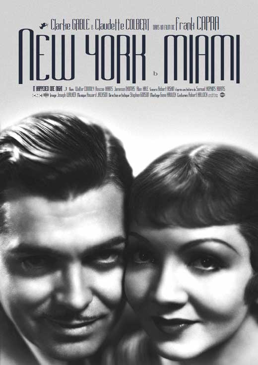 It Happened One Night Movie Poster Print showcasing classic film art.