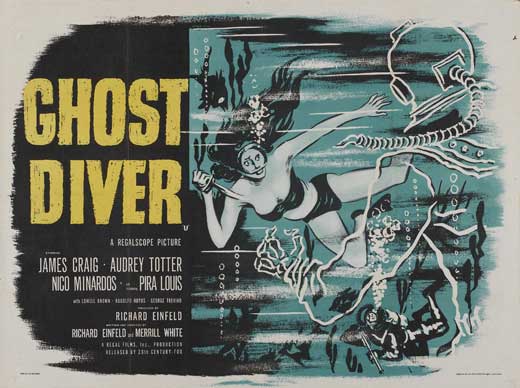 Ghost Diver Movie Poster Print featuring a mysterious underwater scene