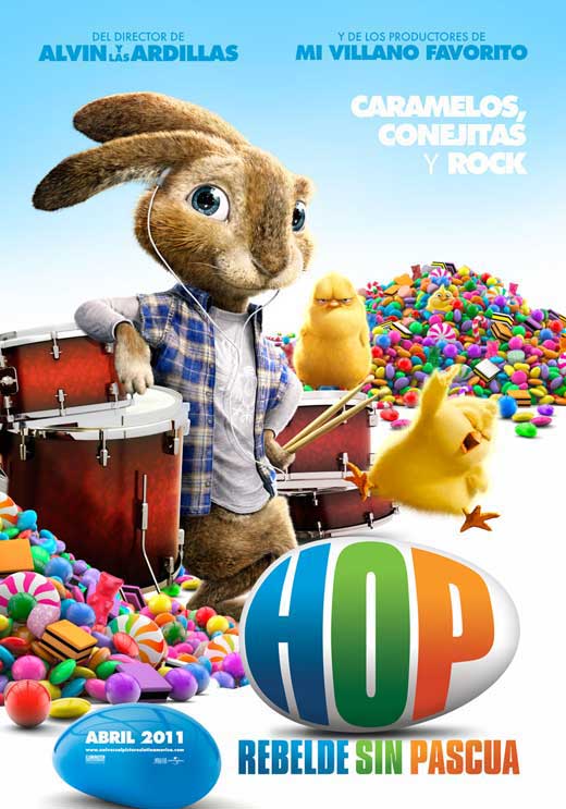 Hop Movie Poster Print featuring colorful Easter bunny adventure