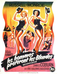 Gentlemen Prefer Blondes Movie Poster Print featuring Marilyn Monroe and Jane Russell.