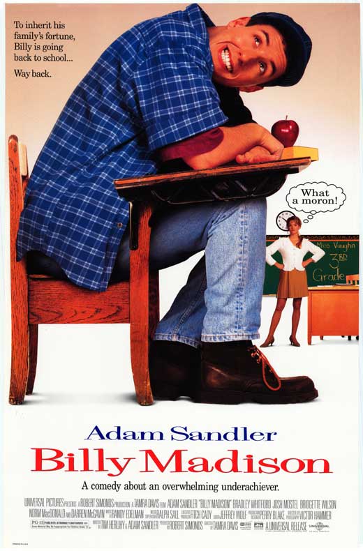 Billy Madison Movie Poster Print featuring Adam Sandler