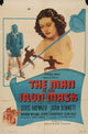 The Man in the Iron Mask movie poster print featuring dramatic imagery.