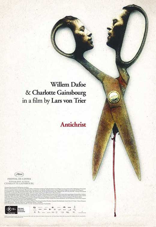 Antichrist Movie Poster Print featuring haunting imagery.