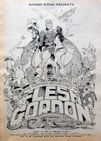 Flesh Gordon Movie Poster Print showcasing classic sci-fi art.