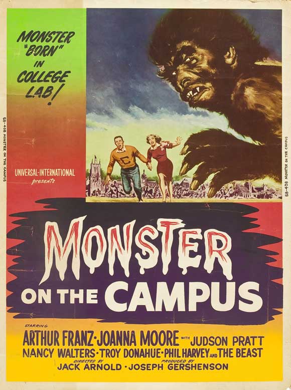 Monster on the Campus Movie Poster Print showcasing classic horror film art.