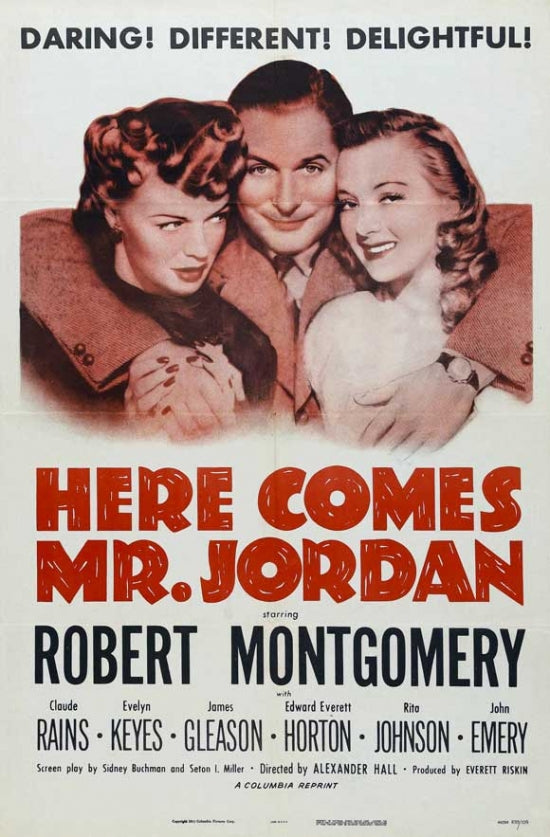 Here Comes Mr. Jordan Movie Poster Print - Classic Cinema Artwork