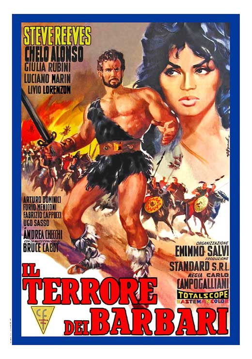 Goliath and the Barbarians Movie Poster Print showcasing classic film art.