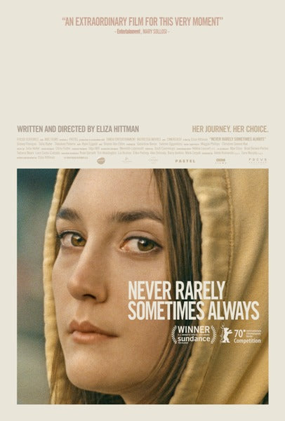Never Rarely Sometimes Always movie poster print.