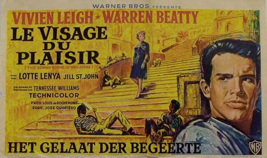 The Roman Spring of Mrs. Stone Movie Poster Print featuring vibrant colors and classic cinema art.