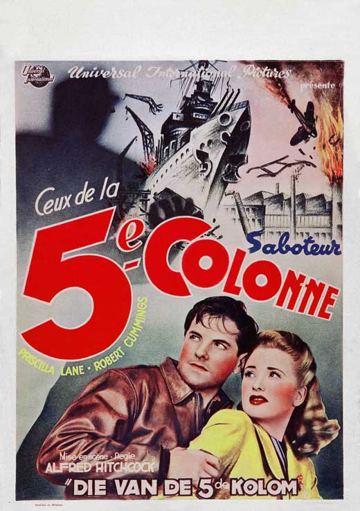 Saboteur Movie Poster Print featuring classic film artwork