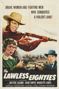'The Lawless Eighties' Movie Poster Print showcasing vibrant colors and retro design.