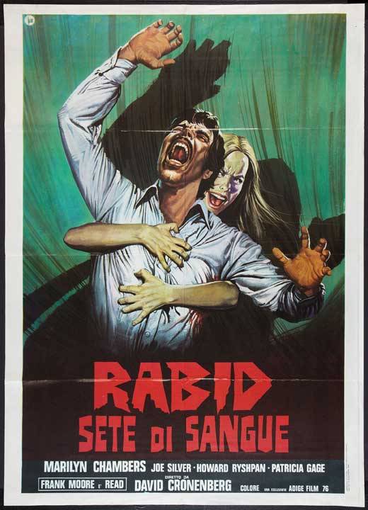 Rabid Movie Poster Print featuring vibrant horror artwork.
