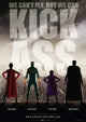 Kick-Ass Movie Poster Print featuring dynamic characters and action scenes.