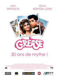 Grease Movie Poster Print featuring vibrant colors and iconic design.