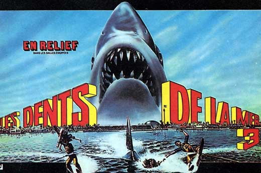 Jaws 3-D Movie Poster Print featuring the iconic shark