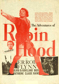 The Adventures of Robin Hood Movie Poster Print featuring vibrant artwork.