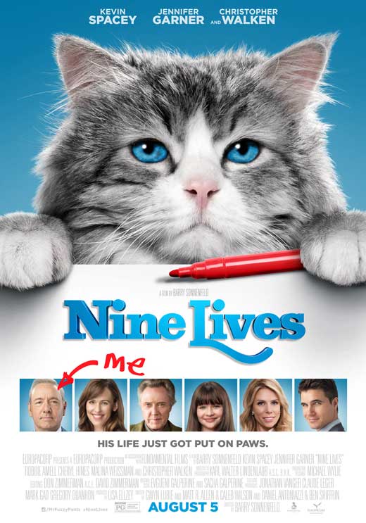 Nine Lives Movie Poster Print featuring playful design