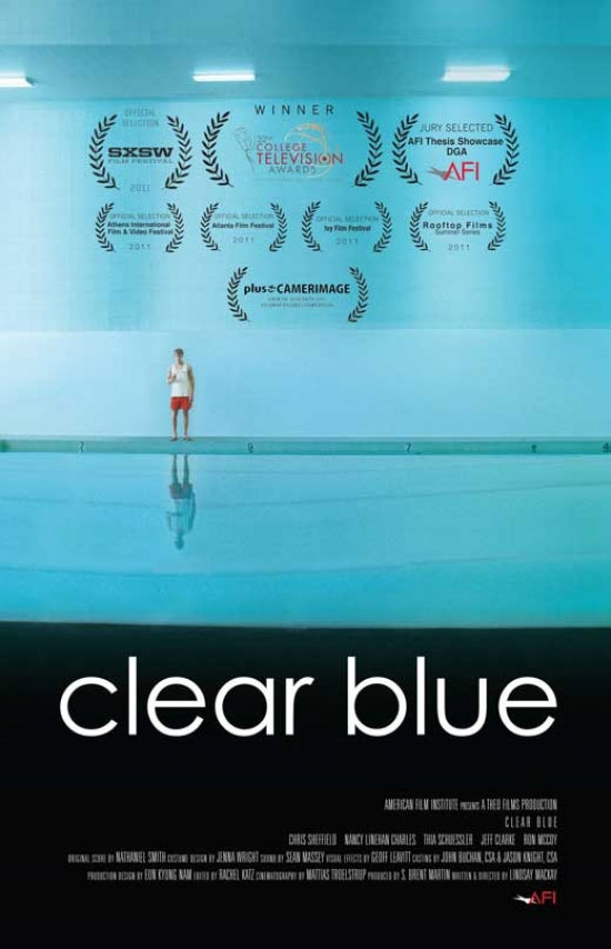 Clear Blue Movie Poster Print showcasing tranquil blue tones.