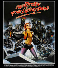 The Return of the Living Dead Movie Poster Print featuring vibrant colors and iconic imagery.