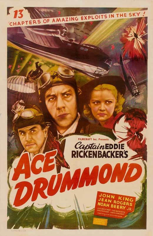 Ace Drummond Movie Poster featuring classic aviation adventure theme.