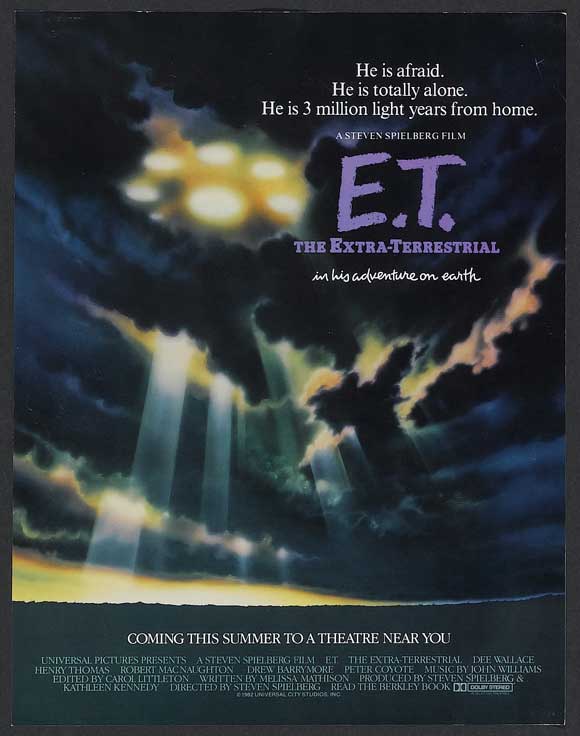 E.T. The Extra-Terrestrial Movie Poster Print showcasing iconic film imagery.