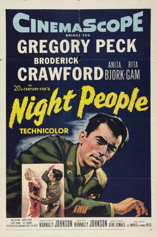 Night People Movie Poster Print featuring bold visuals and striking design.