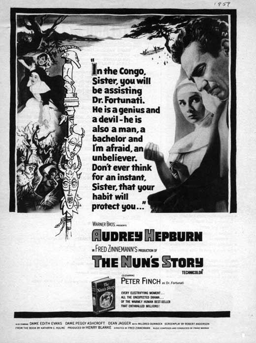 Nun's Story Movie Poster Print showcasing cinematic art.