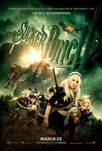 Sucker Punch Movie Poster featuring dynamic visuals and action scenes.