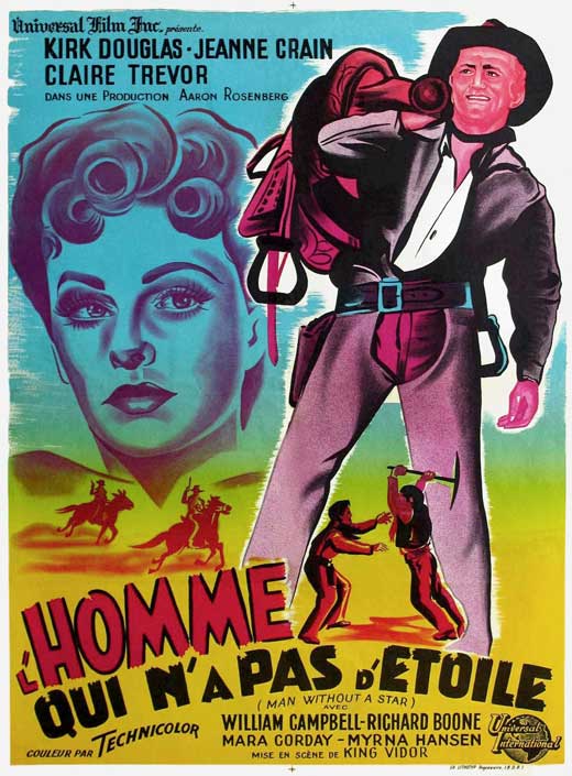 Man Without a Star Movie Poster Print featuring classic film imagery.