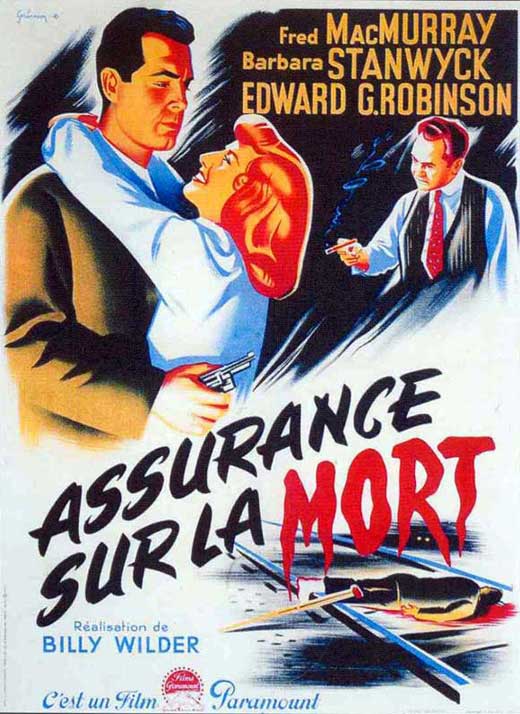 Double Indemnity Movie Poster Print featuring classic film noir design.