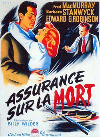 Double Indemnity Movie Poster Print featuring classic film noir design.